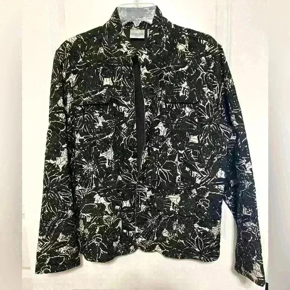 Chico's Women's Jacket Size 3 (XL) brown Polyester,Viscose,Nylon